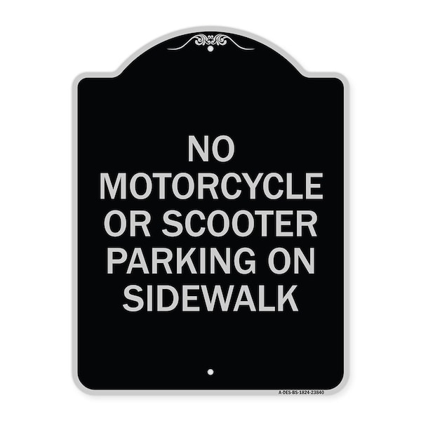 Signmission No Motorcycle or Scooter Parking on Sidewalk Heavy-Gauge Aluminum Sign, 24" x 18", BS-1824-23840 A-DES-BS-1824-23840 - main